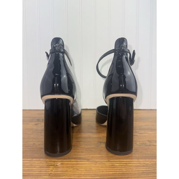 Sam Edelman Womens 9.5 Black Patent Heels Cristine Ankle Strap Closed NEW - Picture 6 of 9